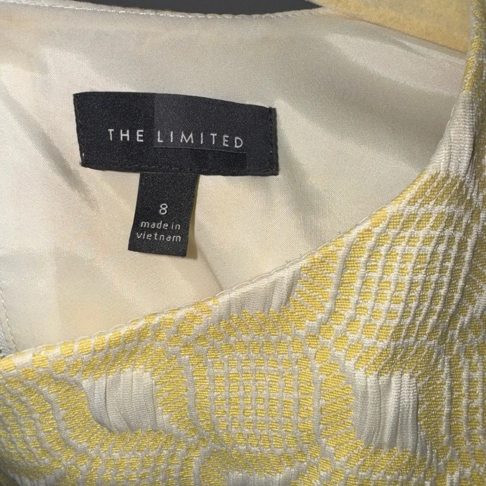 The Limited Yellow Pleated Sheath Mini Dress size 8 - Picture 3 of 5